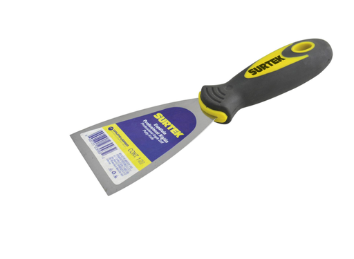 ESPÁTULA RÍGIDA DE ACERO DE ALTO CARBÓN CON MANGO BIMATERIAL 2″ SURTEK