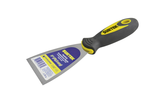 ESPÁTULA RÍGIDA DE ACERO DE ALTO CARBÓN CON MANGO BIMATERIAL 3″ SURTEK