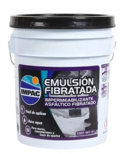 IMPERMIABILIZANTE IMPAC EMULSIÓN FIBRATADA 19 L.